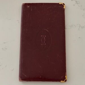 Vintage Cartier Burgundy Leather planner/card holder with Gold edges